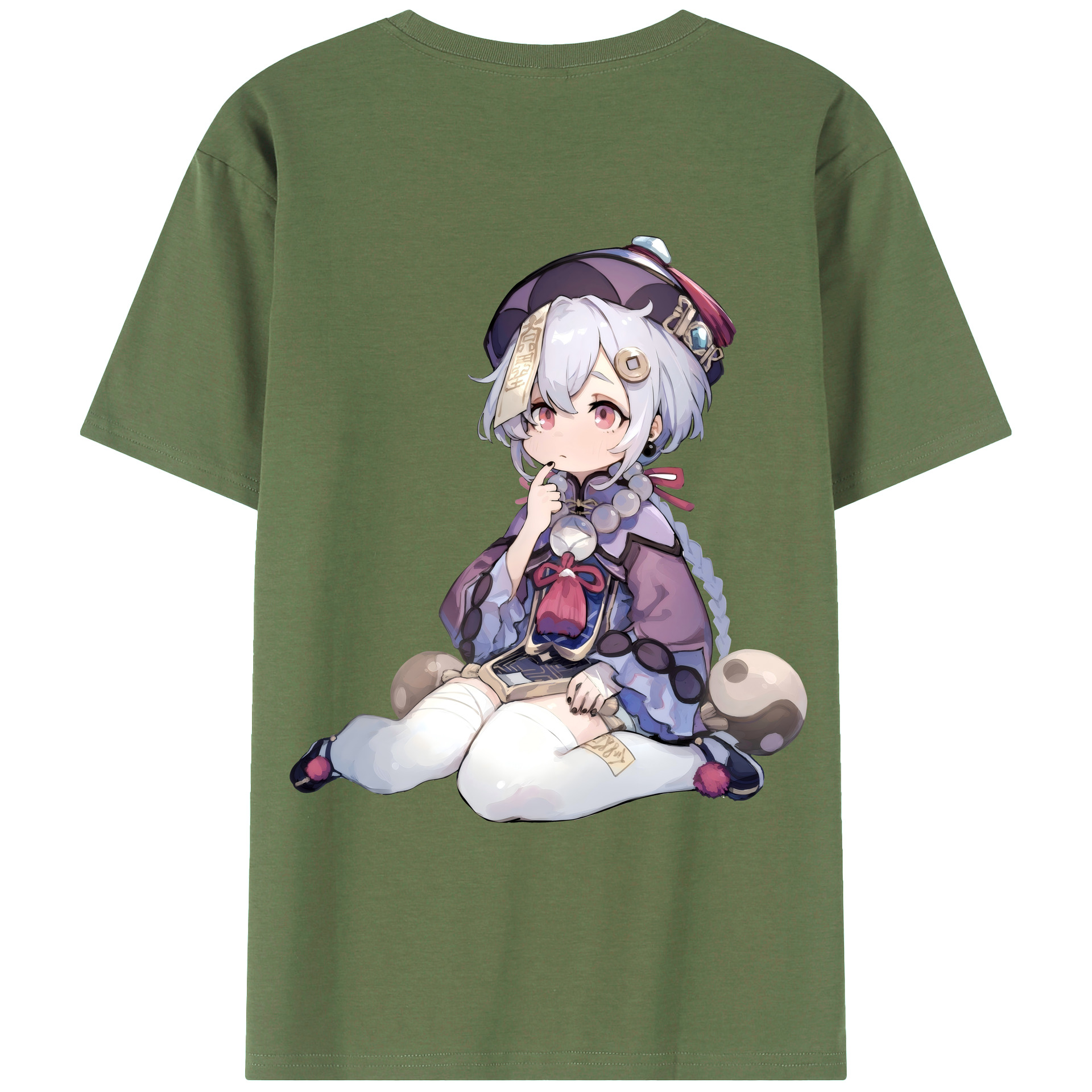 げんし神 七七 なな  genshin Nana 綿100％ メンズ半袖Tシャツ（バックプリント） 通気性